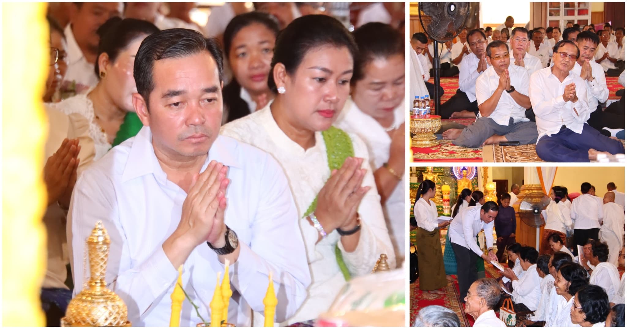 ថ្នាក់ដឹកនាំខេត្តកំពង់ចាម នាំយកទេយ្យទាន វេប្រគេនព្រះសង្ឃគង់ចាំព្រះវស្សា៤វត្ត ក្នុងក្រុងកំពង់ចាម